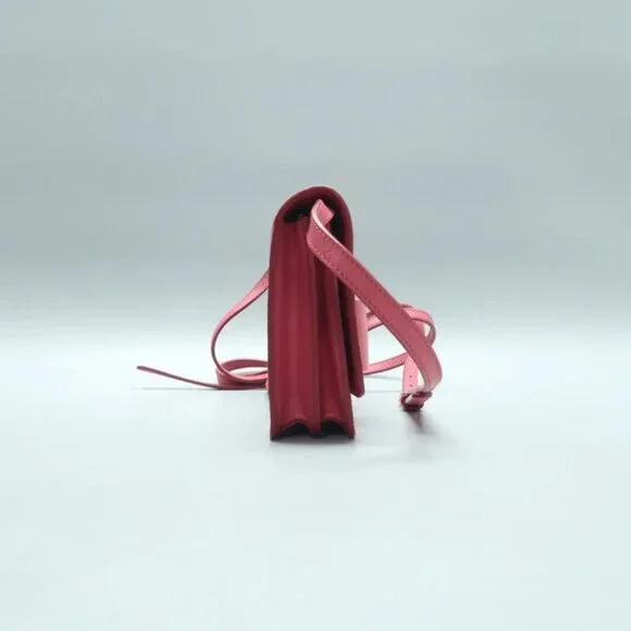 PRADA Saffiano Pink Bow Leather Shoulder Bag 390-020125 - Picture 4 of 12